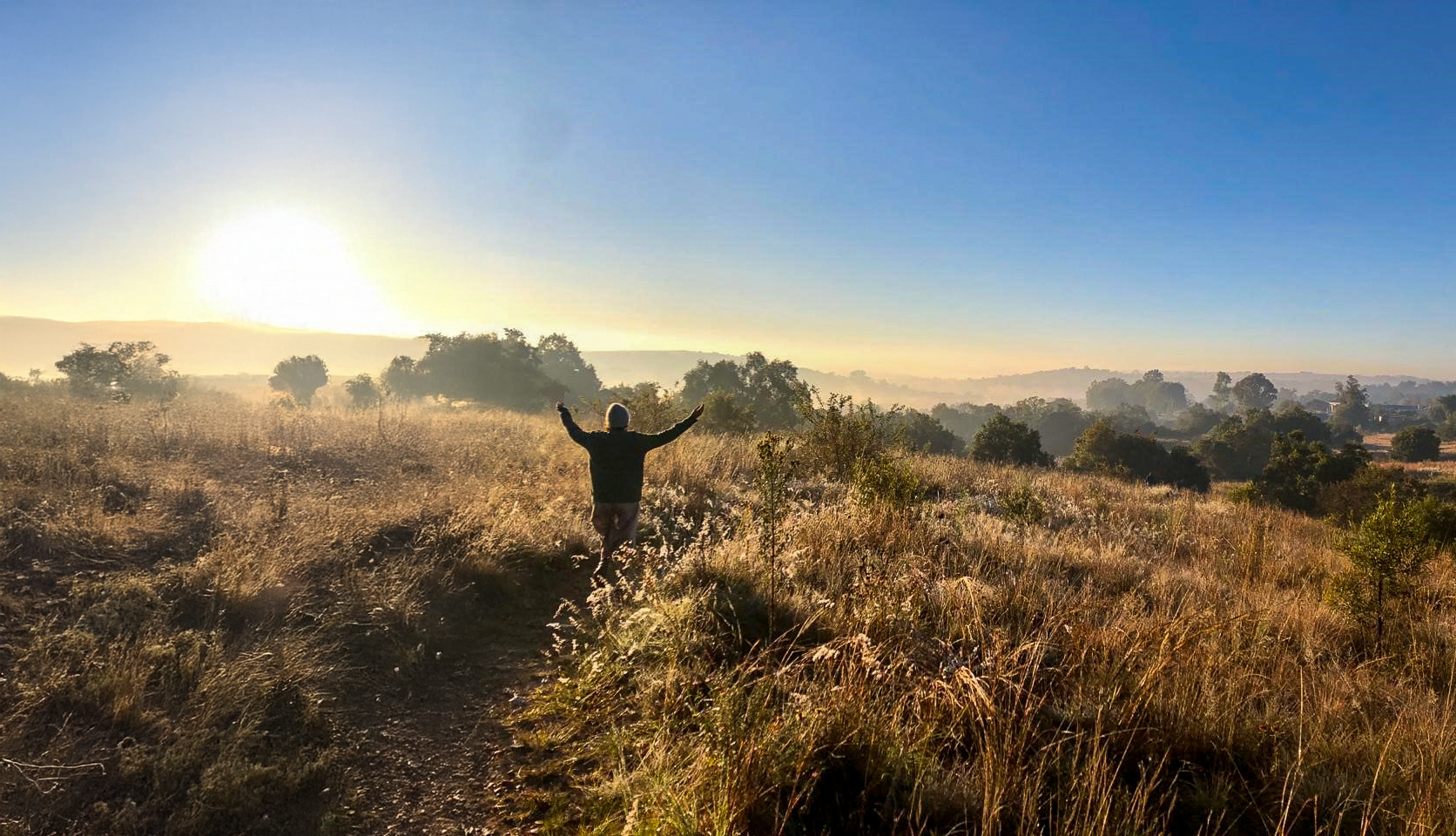 A person on hill on Monaghan Farm,Lanseria
